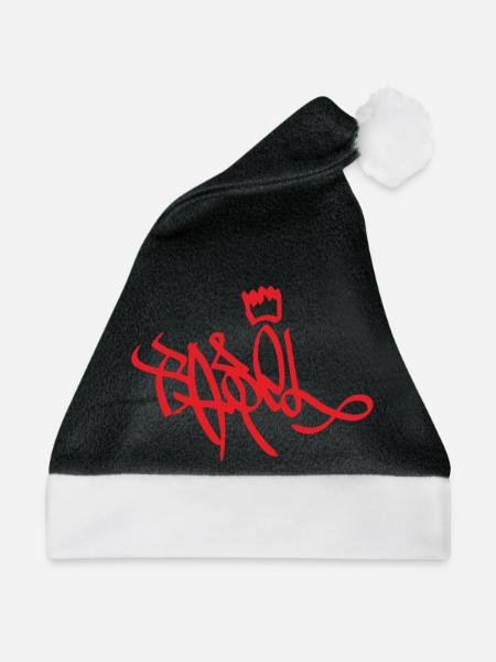Königliche Graffiti Handschrift Basel - Weihnachtsmütze - Schwarz/Weiß