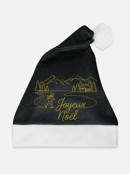 Joyeux Noël Winterlandschaft weihnachtlich - Weihnachtsmütze - Schwarz/Weiß