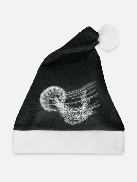 Leuchtqualle im Wasser - Weihnachtsmütze - Schwarz/Weiß