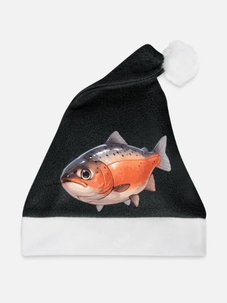 Lachse Lachs - Weihnachtsmütze - Schwarz/Weiß