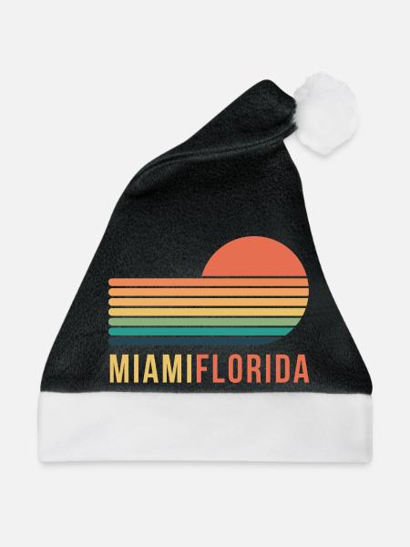 Miami Florida - Weihnachtsmütze - Schwarz/Weiß