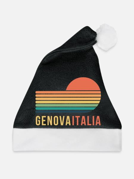 Genua, Italien - Weihnachtsmütze - Schwarz/Weiß