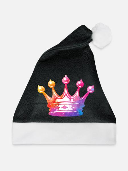 Wasserfarbene Kronenkunst - Weihnachtsmütze - Schwarz/Weiß