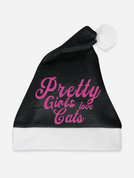 Pink Katzenliebe Spruch - Weihnachtsmütze - Schwarz/Weiß