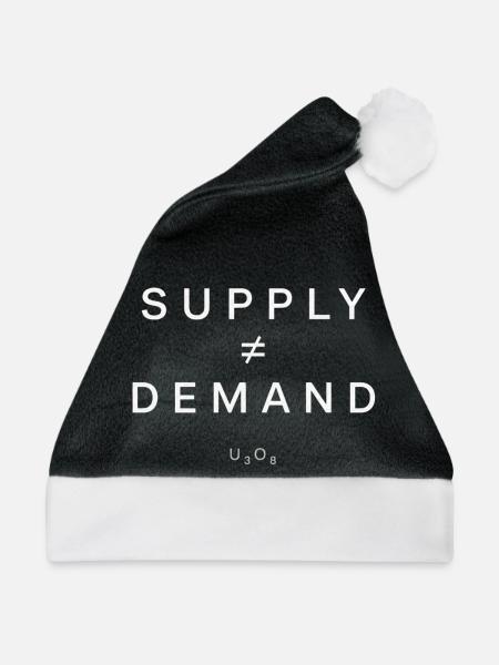 Uran-Investoren-Nachfrage-Shirt - Weihnachtsmütze - Schwarz/Weiß - Vorne