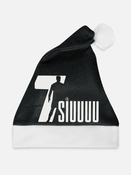 Fußball-Silhouette, Siuuuuu - Weihnachtsmütze - Schwarz/Weiß