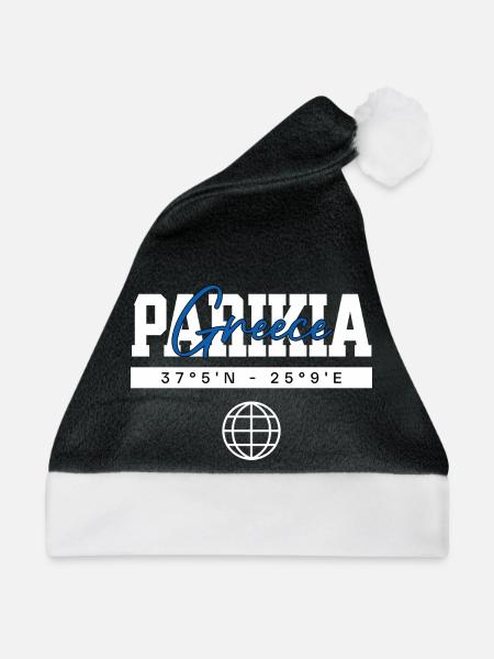 Parikia Griechenland Koordinaten Reise Souvenir - Weihnachtsmütze - Schwarz/Weiß - Vorne