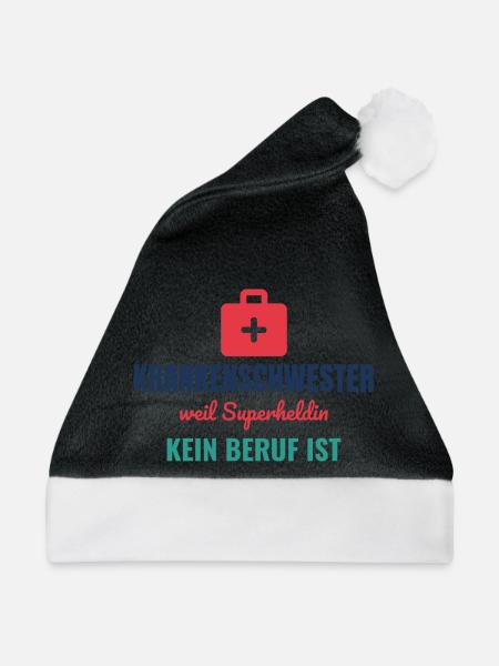 Krankenschwester – Superheldin ist kein Beruf - Weihnachtsmütze - Schwarz/Weiß