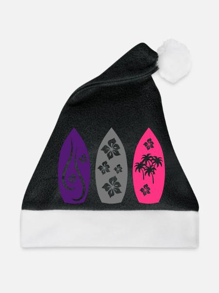 Surfboard - Weihnachtsmütze - Schwarz/Weiß