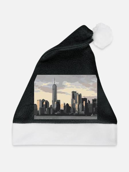 new york city skyline - Weihnachtsmütze - Schwarz/Weiß