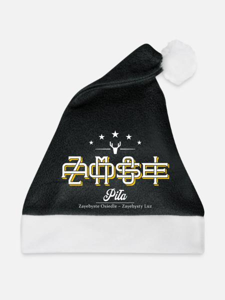 Piła Zamoście. Das beste Viertel in Piła - Weihnachtsmütze - Schwarz/Weiß - Vorne