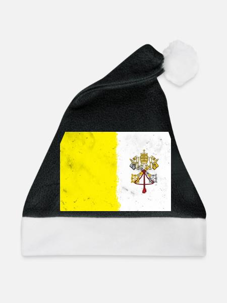 Flagge des Vatikans - Weihnachtsmütze - Schwarz/Weiß - Vorne