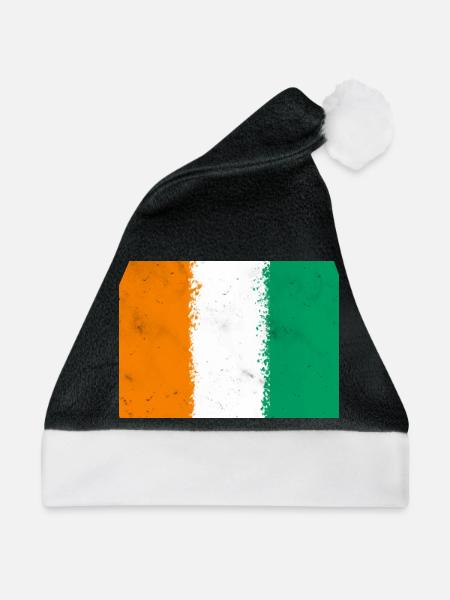 Flagge von Côte d'Ivoire - Weihnachtsmütze - Schwarz/Weiß
