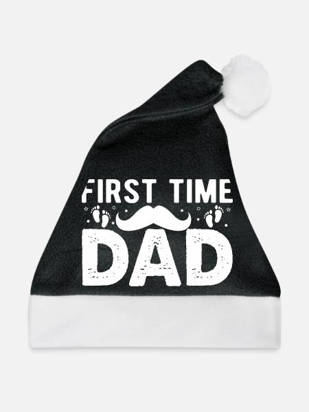 Werdender Papa Werdender Vater - Weihnachtsmütze - Schwarz/Weiß - Vorne