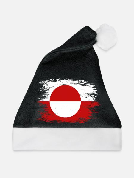 Grönland Flagge used - Weihnachtsmütze - Schwarz/Weiß