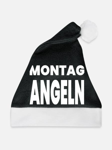 Angeln - Weihnachtsmütze - Schwarz/Weiß