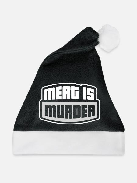 Meat is Murder - Weihnachtsmütze - Schwarz/Weiß