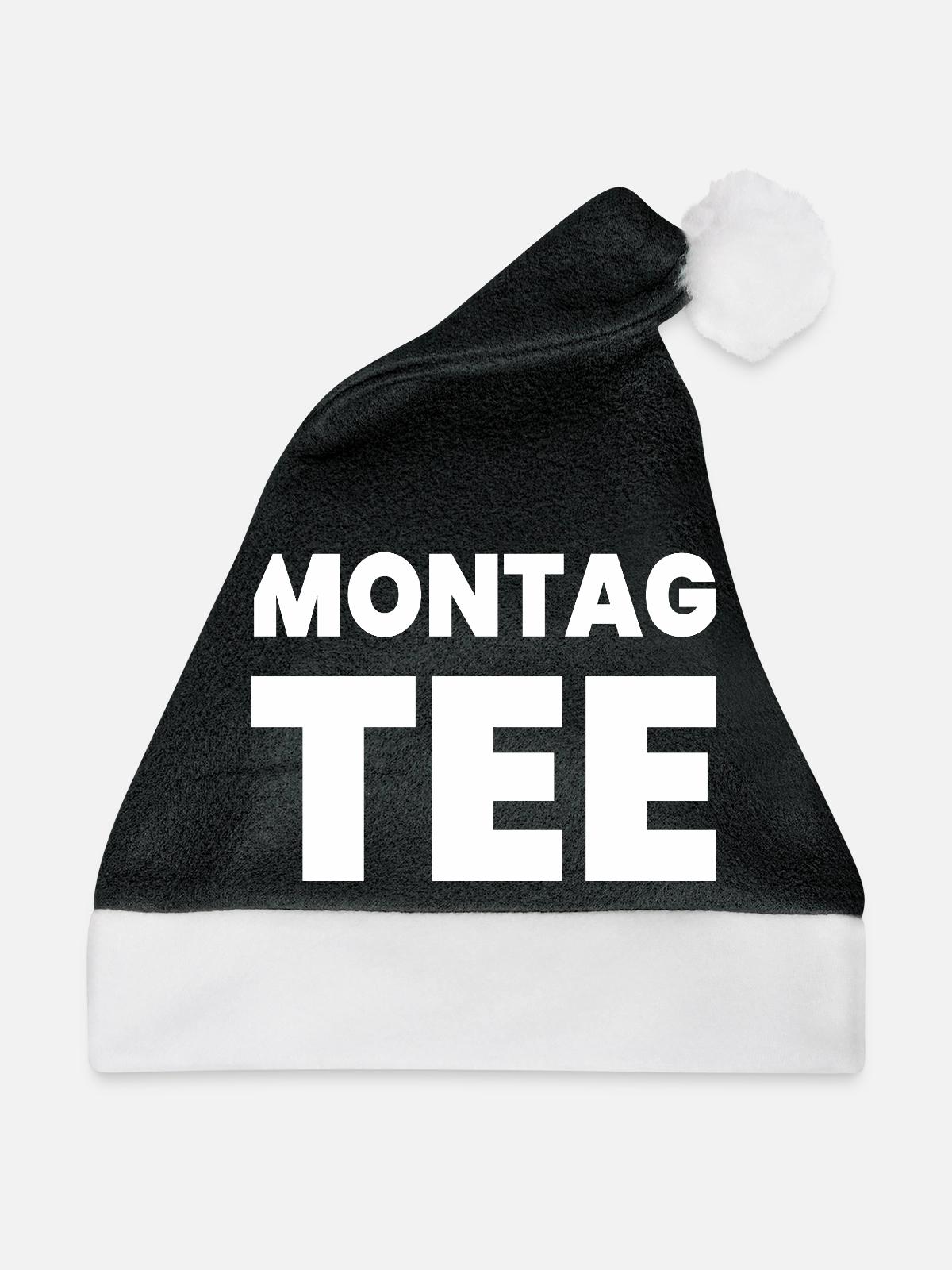 Tee - Weihnachtsmütze - Schwarz/Weiß - Vorne