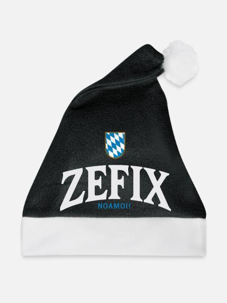 BayernWappen ZEFIX Logo - Weihnachtsmütze - Schwarz/Weiß