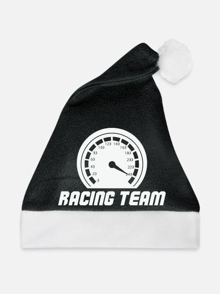 Rennteam Tachometer Emblem - Weihnachtsmütze - Schwarz/Weiß