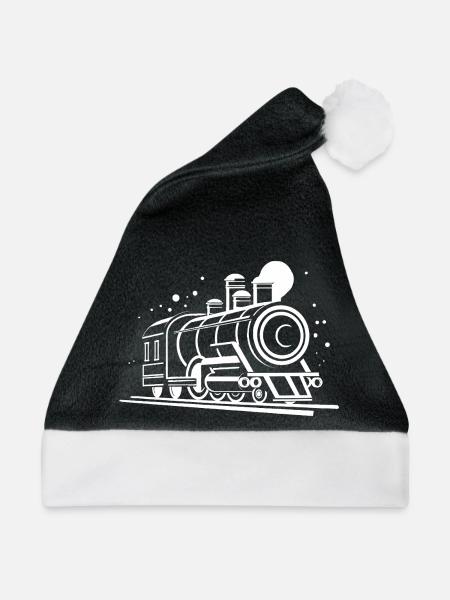 Lokomotive Skizze - Weihnachtsmütze - Schwarz/Weiß