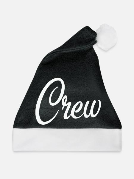 Crew Script Logo - Weihnachtsmütze - Schwarz/Weiß - Vorne
