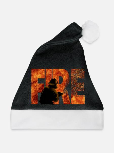 Feuerwehr - Weihnachtsmütze - Schwarz/Weiß