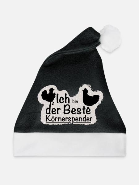 Körnerspender - Weihnachtsmütze - Schwarz/Weiß