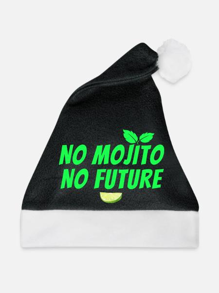 Mojito, Cocktail, Mojito-Fächer, Rum - Weihnachtsmütze - Schwarz/Weiß