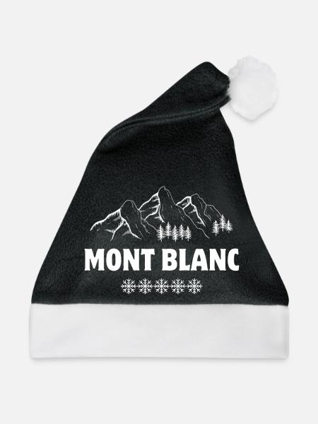 Mont Blanc, Skigebiet, Skifahren - Weihnachtsmütze - Schwarz/Weiß - Vorne
