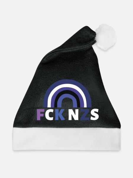 FCK NZS - Weihnachtsmütze - Schwarz/Weiß - Vorne