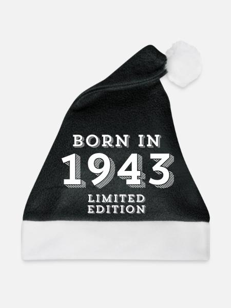 81 Jahre, Geburtsjahr, Geburtsdatum - Weihnachtsmütze - Schwarz/Weiß - Vorne