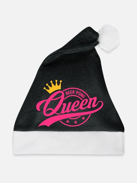 Beer Pong Queen 3 - Weihnachtsmütze - Schwarz/Weiß