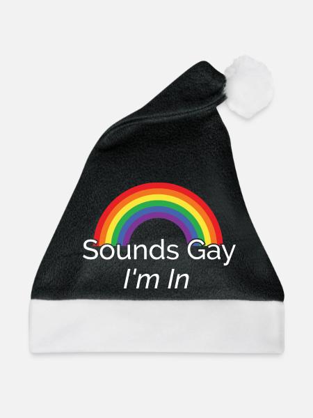 Lebendiges Regenbogen-Pride-Design - Weihnachtsmütze - Schwarz/Weiß
