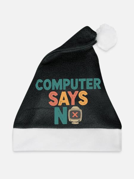 Retro Computer sagt Nein - Weihnachtsmütze - Schwarz/Weiß