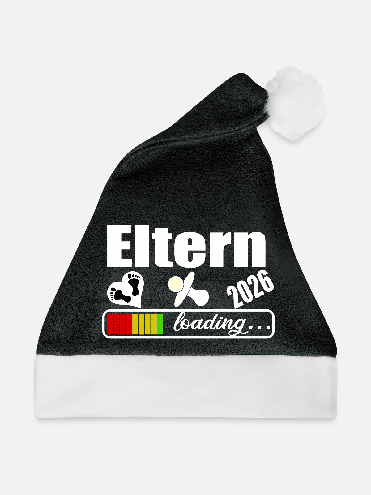 Eltern 2026 - Weihnachtsmütze - Schwarz/Weiß - Vorne
