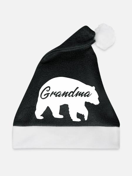 Grandma Bear süßes Geschenkhemd - Weihnachtsmütze - Schwarz/Weiß