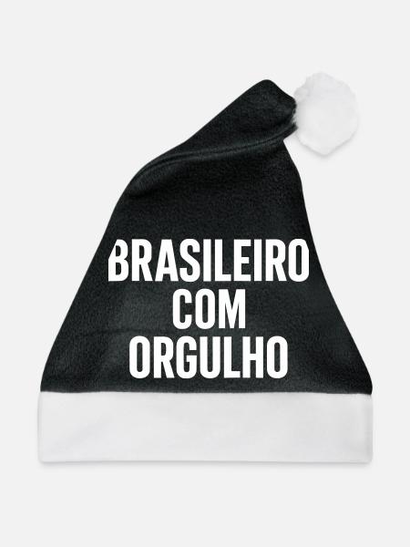 Brasileiro com orgulho – Bold typographique - Weihnachtsmütze - Schwarz/Weiß - Vorne