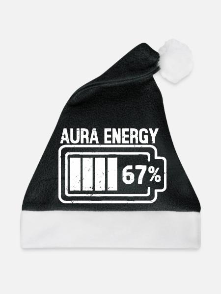 Aura-Energie 67 % - Weihnachtsmütze - Schwarz/Weiß - Vorne