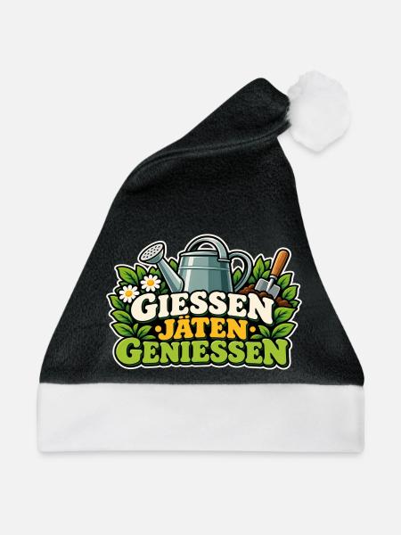 Gießen Jäten Genießen Gartenfreude - Weihnachtsmütze - Schwarz/Weiß