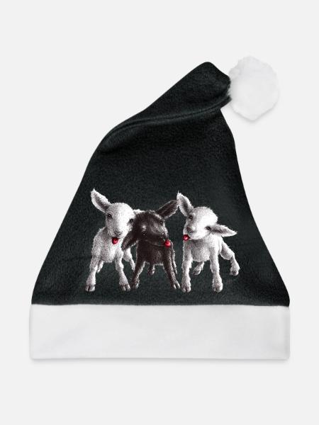 freche schafe - Weihnachtsmütze - Schwarz/Weiß