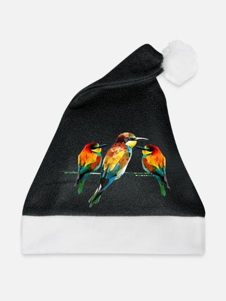 Geometrischer Kingfisher-Trio - Weihnachtsmütze - Schwarz/Weiß