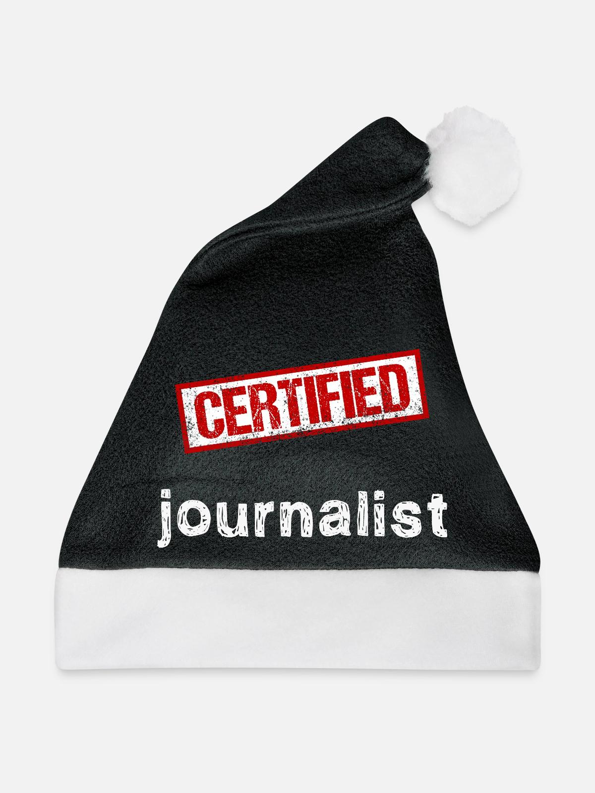 Journalist - Weihnachtsmütze - Schwarz/Weiß - Vorne