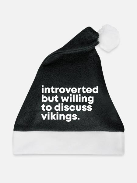 Wikinger, Wikinger, Wikinger, Wikinger - Weihnachtsmütze - Schwarz/Weiß - Vorne