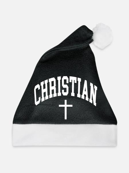Christian Christ Christentum Christen - Weihnachtsmütze - Schwarz/Weiß - Vorne