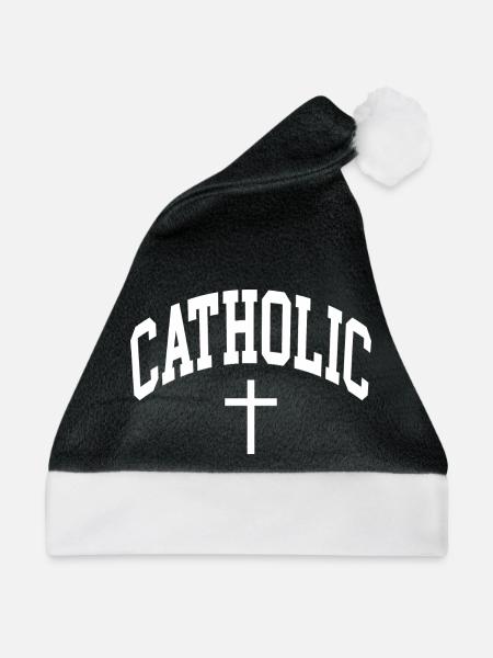 Katholisch Katholik Catholic - Weihnachtsmütze - Schwarz/Weiß - Vorne