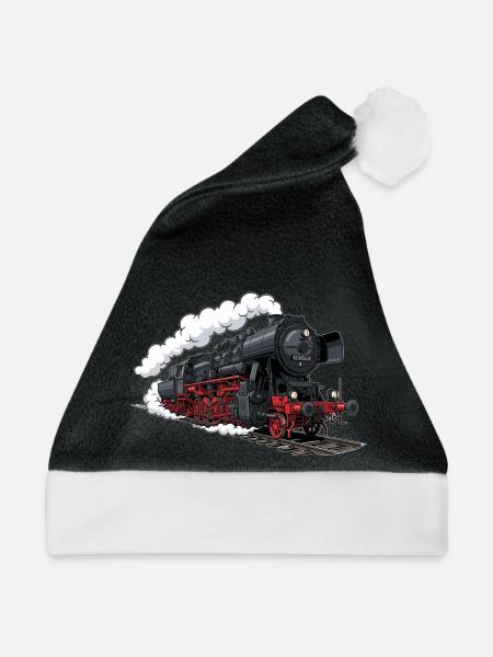 Dampf-Lokomotive 52 8154 - Weihnachtsmütze - Schwarz/Weiß