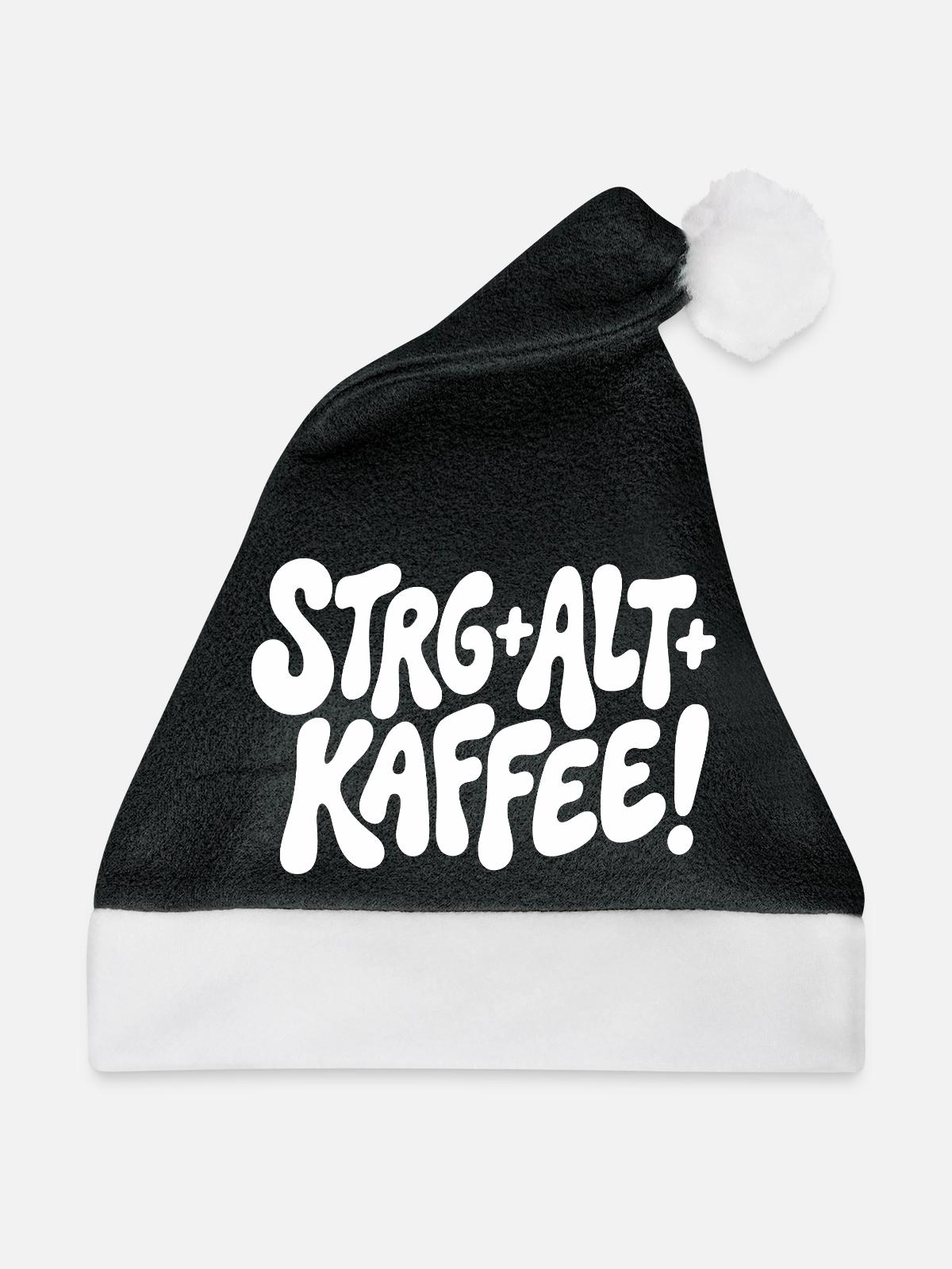 Strg Alt Kaffee Design - Weihnachtsmütze - Schwarz/Weiß - Vorne
