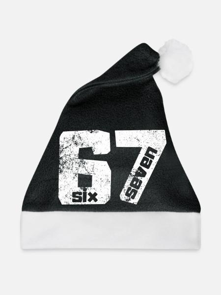 67 Six Seven - Weihnachtsmütze - Schwarz/Weiß - Vorne