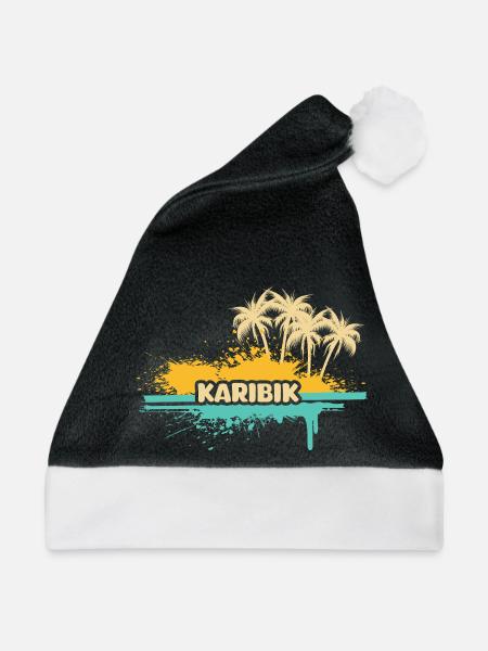 Urlaub Karibik - Weihnachtsmütze - Schwarz/Weiß